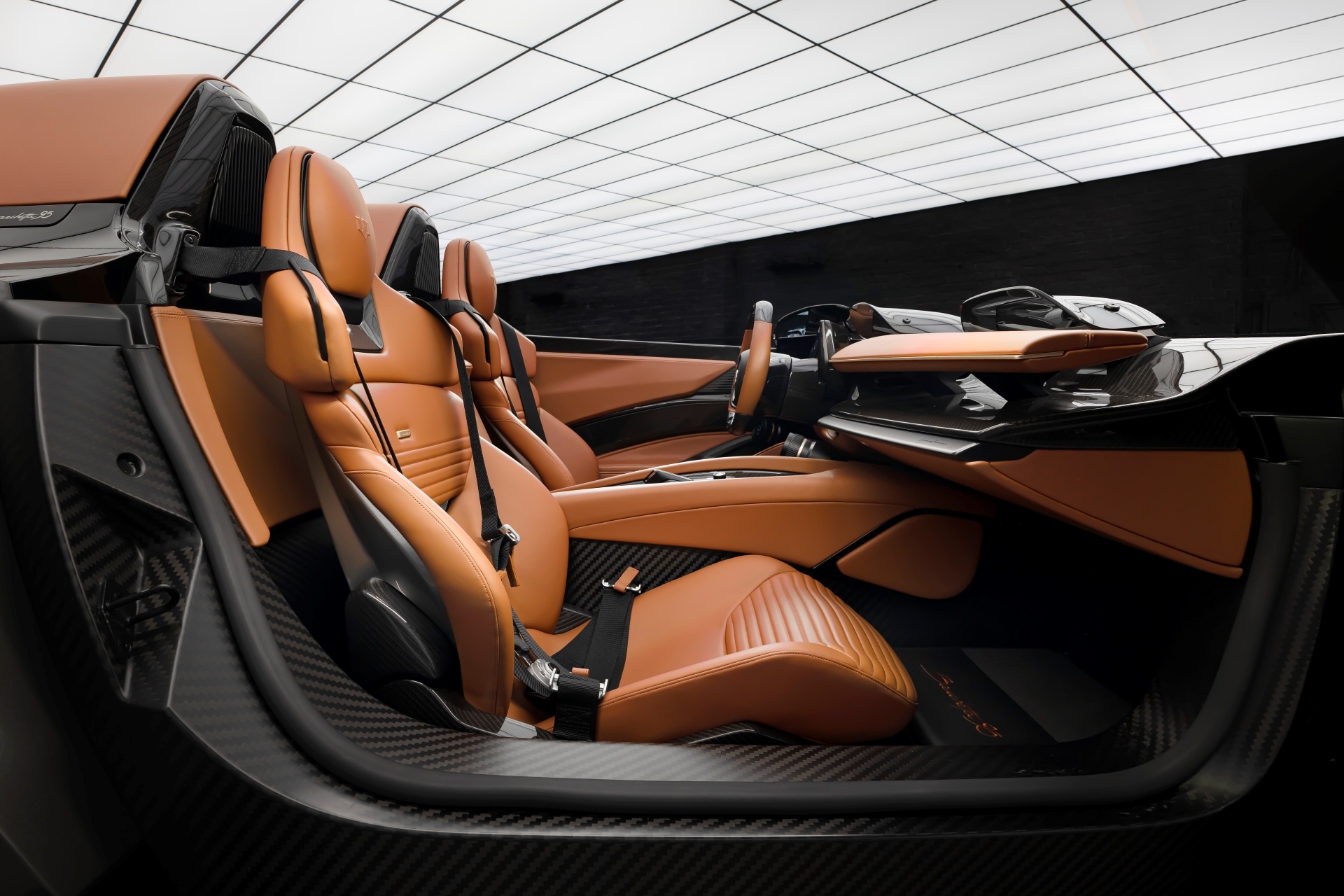 The tan and black interior looks sophisticated on the B95 Gotham.