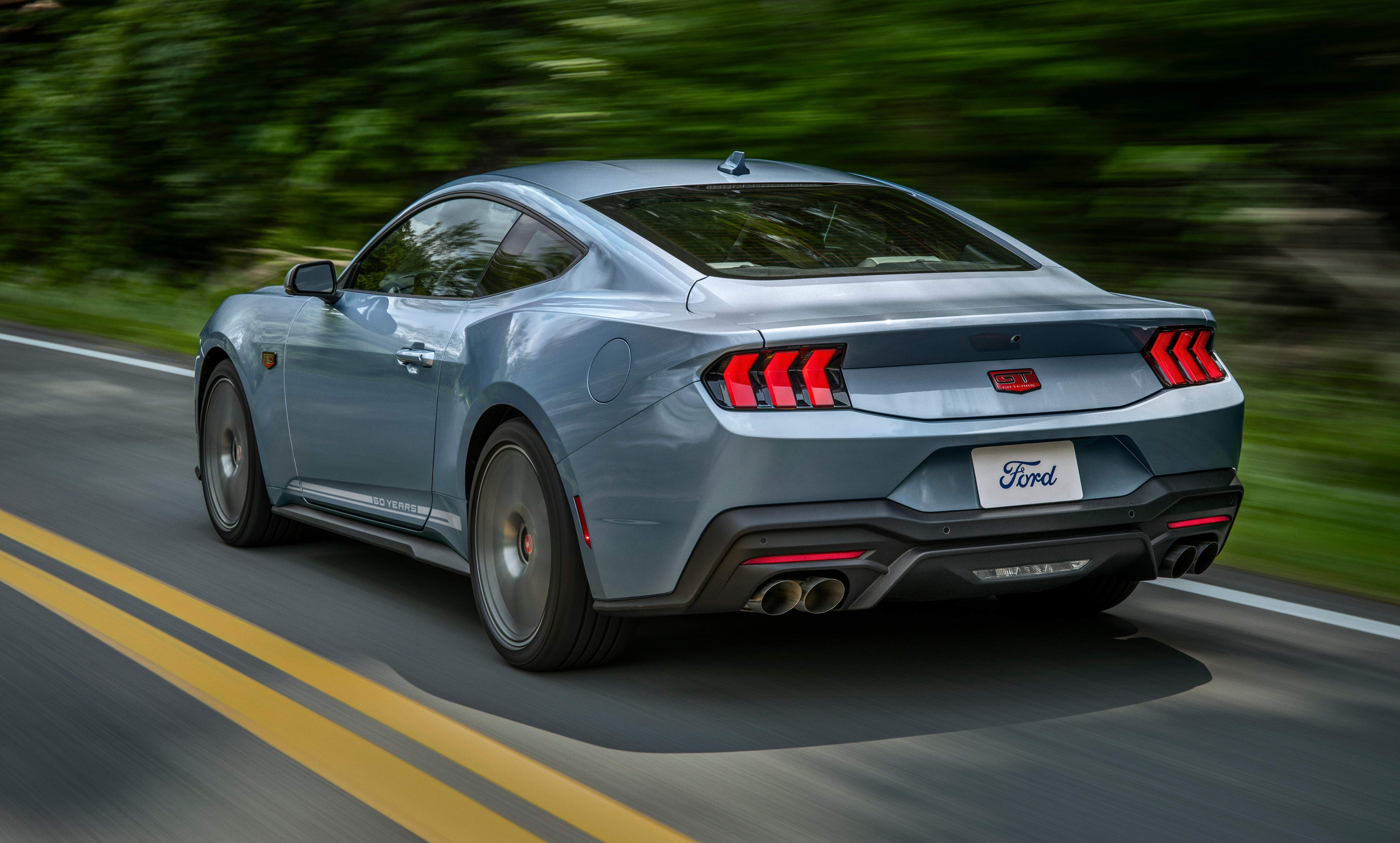 The 60th Anniversary Ford Mustang will carry over the same 5.0-litre V8 from the current generation model, which makes 480 bhp and 562 Nm of torque. 