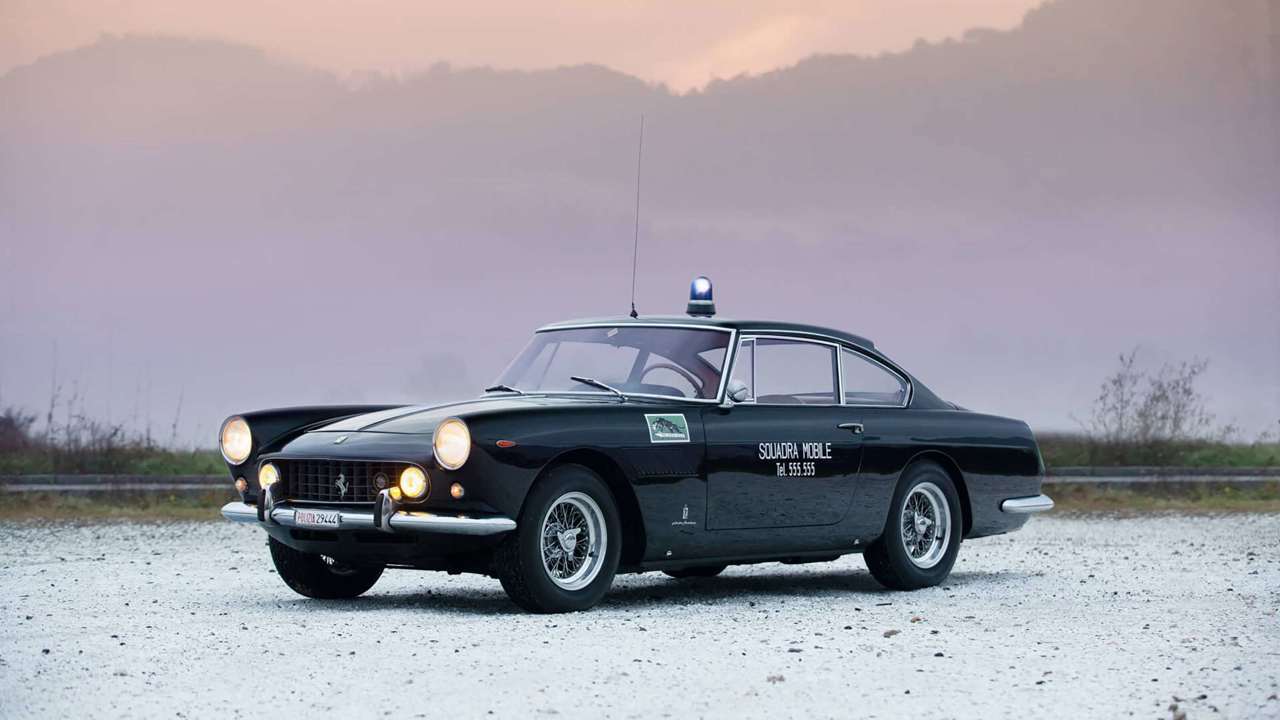 The police force in Rome was given two factory-built 250 GTEs in 1963 and it was driven by Armando Spatafora for six years of active duty. 