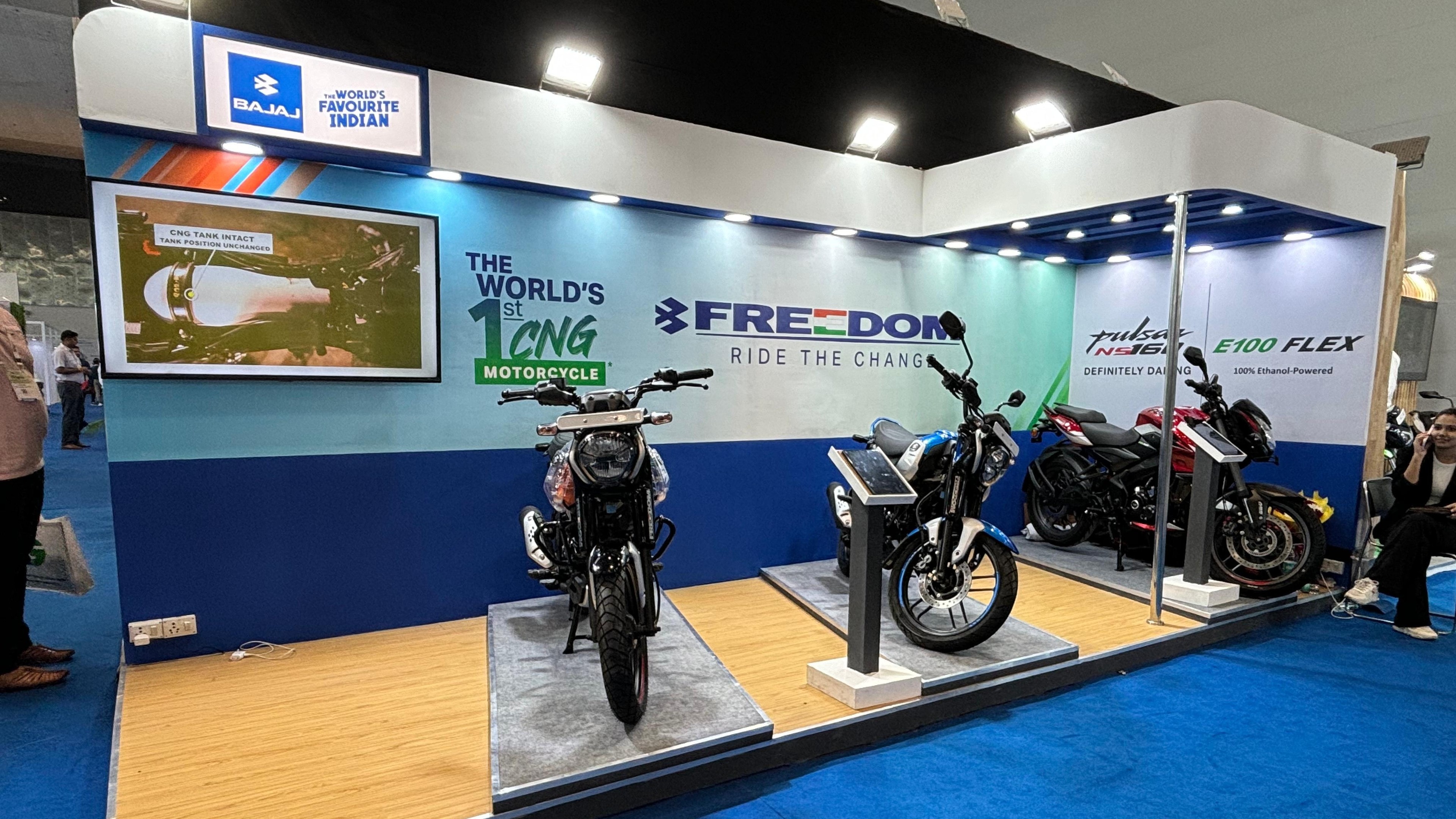 The ethanol-powered Bajaj Pulsar NS160 Flex Fuel has been showcased alongside the Freedom 125, the world's first CNG bike Bajaj Pulsar NS160 Flex Fuel Freedom 125 CNG