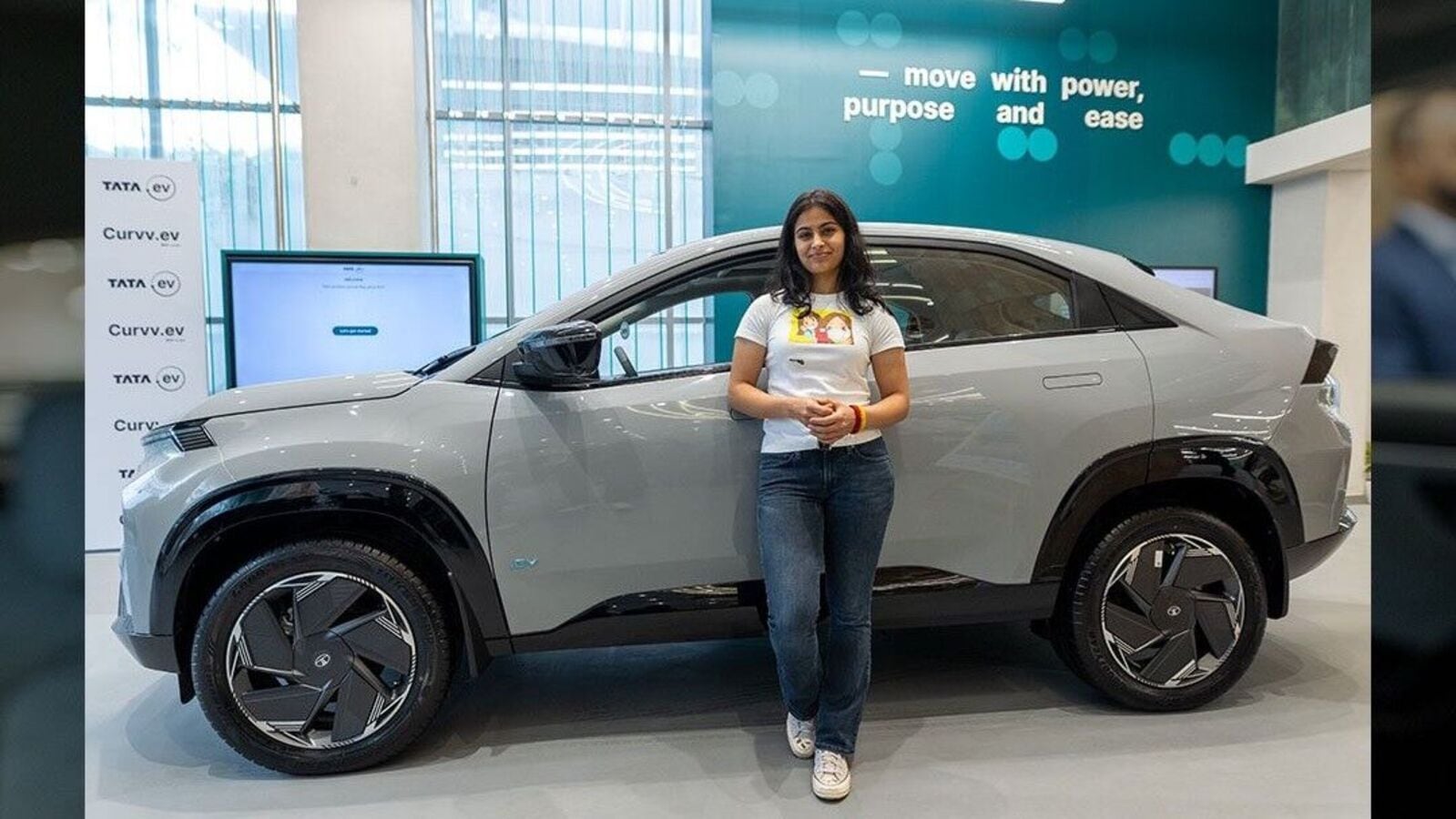 2024 Paris Olympic medallist Manu Bhaker brings home the Tata Curvv EV