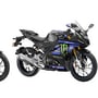 The Monster Energy Yamaha MotoGP Edition of the R15M and MT-15 Version 2.0 get MotoGP livery on the tank shrouds, the fuel tank and side panels. These special edition models are powered by 155cc fuel-injected, liquid cooled engines that produce a maximum torque of 14.2 Nm and a maximum power of 18 bhp.