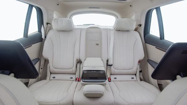 If you are buying the EQS SUV, chances are you would mostly spend time on the seats in the middle. And here is where Mercedes has devoted most of its focus and attention. Two 11.6-inch entertainment screens and a seven-inch tablet on the central armrest are just some of the key highlights here. There is also a 15-speaker Burmester sound system, panoramic sunroof, heating function, ambient lighting and a whole lot more. But while the front two seats get massage function, this is missing from the second-row seats.