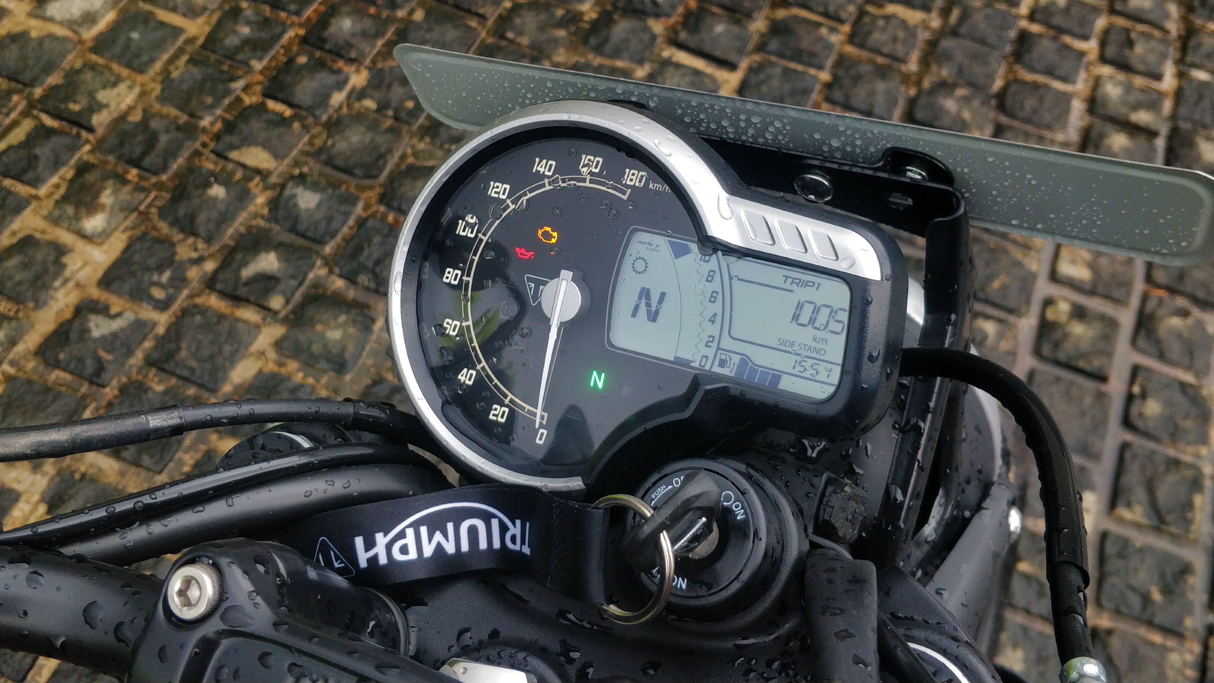 The Triumph Speed T4 uses the same instrument console as the Speed 400 among other cycle parts 2024 Triumph Speed T4 Review