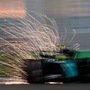 Mercedes driver Lewis Hamilton of Britain steers his car during the qualifying session of the Singapore Formula One Grand Prix at the Marina Bay Street Circuit, in Singapore. (AP)