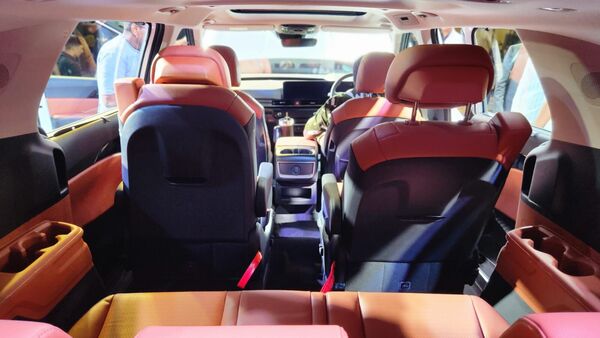 The interior gets dual-tone treatment with options for colours such as Navy with Misty Gray and Tuscan with Umber. There are multiple conveniences on offer in the new Carnival's cabin including two 12.3-inch screens for infotainment and driver's info, a dual sunroof and much more.