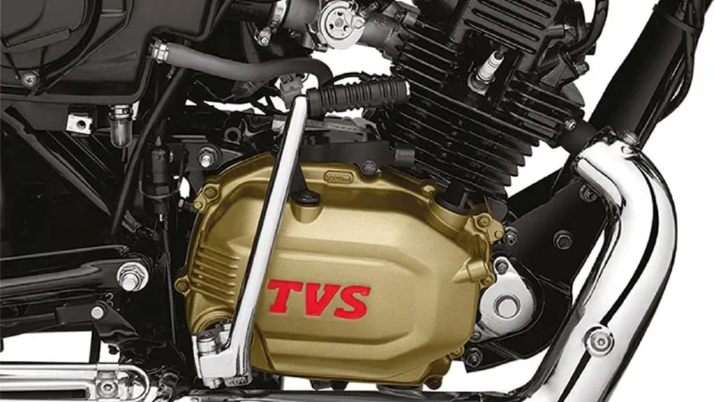 The TVS Radeon draws power from the 109.7 cc air-cooled, single-cylinder engine tuned for 8.08 bhp and 8.7 Nm, paired with a 4-speed gearbox