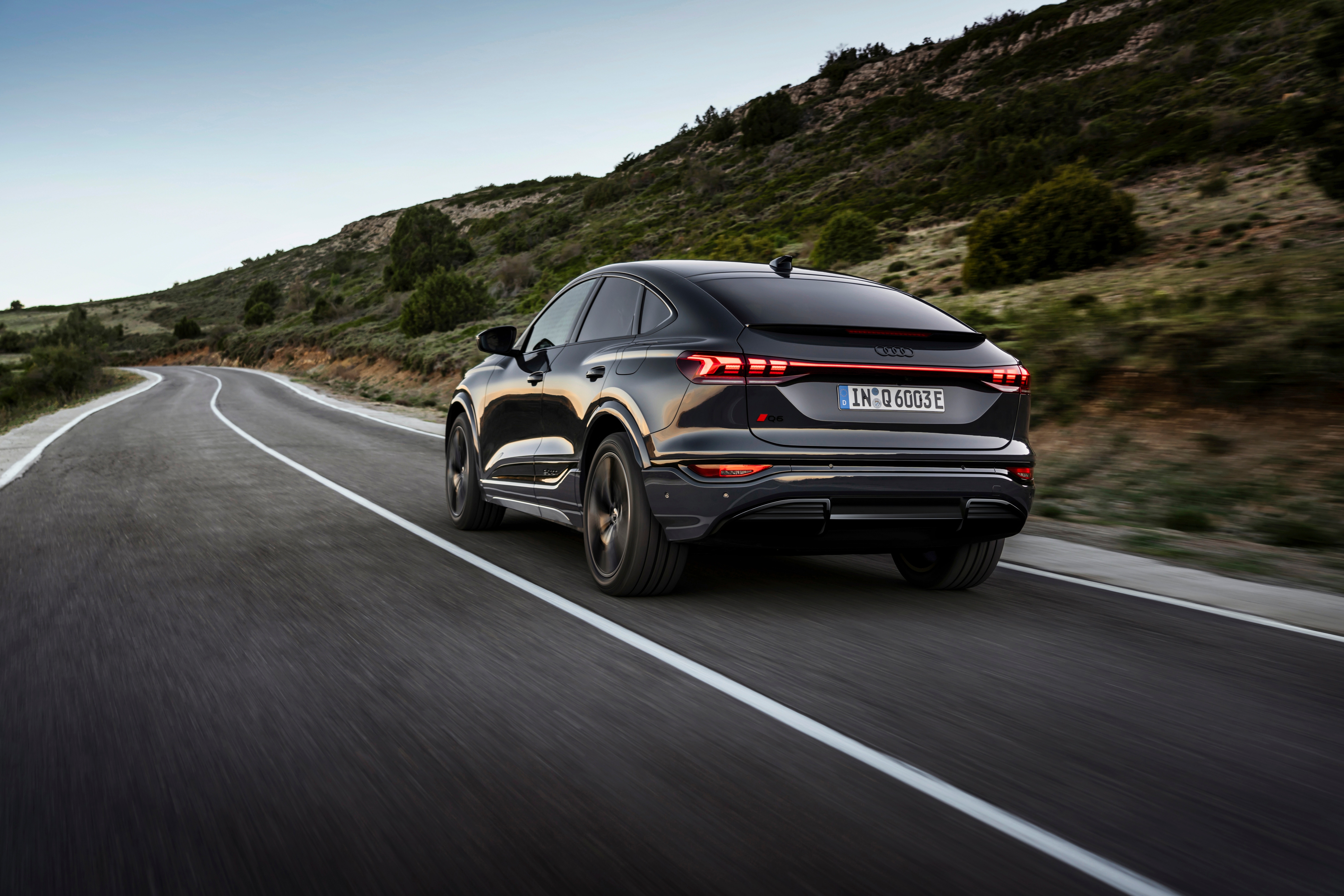 The rear of the Sportback get a different visual aesthetic from the traditional Audi-styling, however the recognisable connected tail-lamp serves as a reminder of the brand.