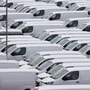 Newly manufactured vans at the Vauxhall van factory in Luton, UK, on Wednesday, Nov. 27, 2024. Stellantis NV plans to close the Vauxhall van factory in a rebuke of the government mandating more electric vehicle sales.  (Bloomberg)