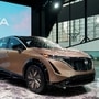 File photo of a Nissan Ariya electric SUV on display at the New York International Auto Show in United States. The global auto giant is among a handful of Japanese car manufacturers which sell cars in the US. (REUTERS)