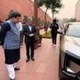 Union Minister Piyush Goyal seen checking out the Mahindra BE 6 electric SUV which was launched in India in November at a starting price of  ₹18.90 lakh (ex-showroom, introductory)