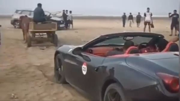 Ferrari California viral video Alibaug