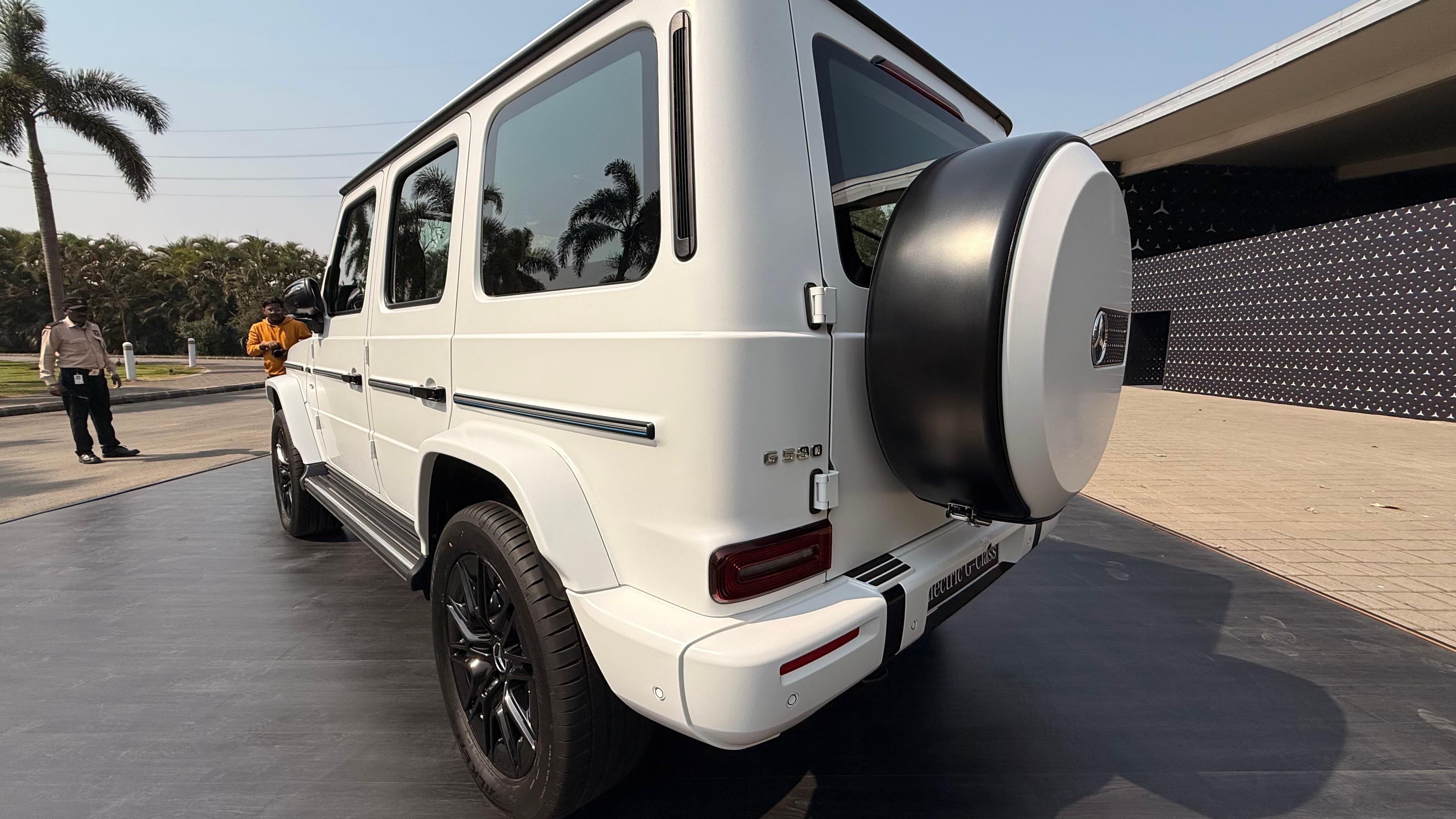 The Mercedes G 580 EQ has a water-wading capability of up to 850 mm and can climb with up to 70 per cent gradient 