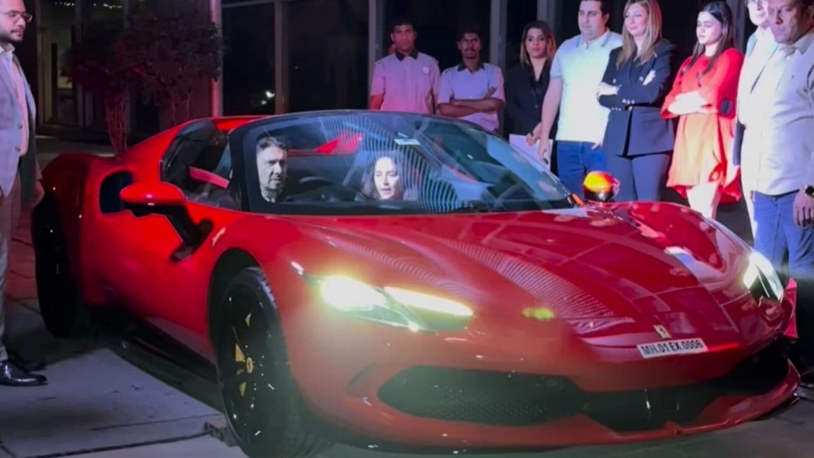 Actor Madhuri Dixit brings home the Ferrari 296 GTS supercar worth over ₹6 crore