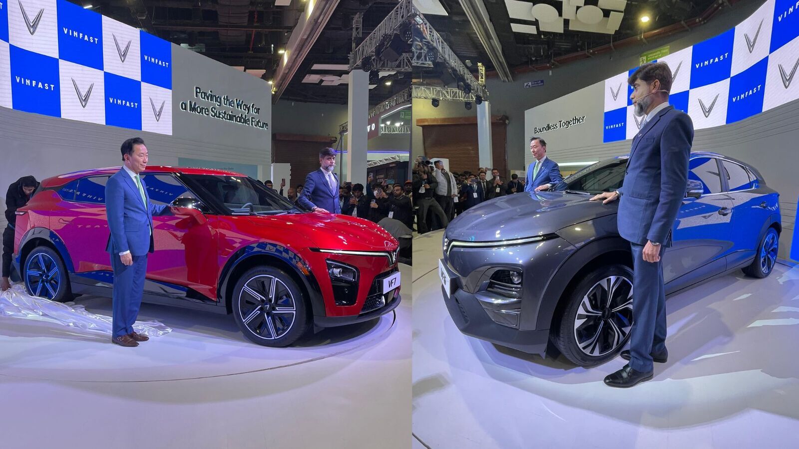 Auto Expo 2025: VinFast takes covers off VF 6 and VF 7 electric SUVs. Check details