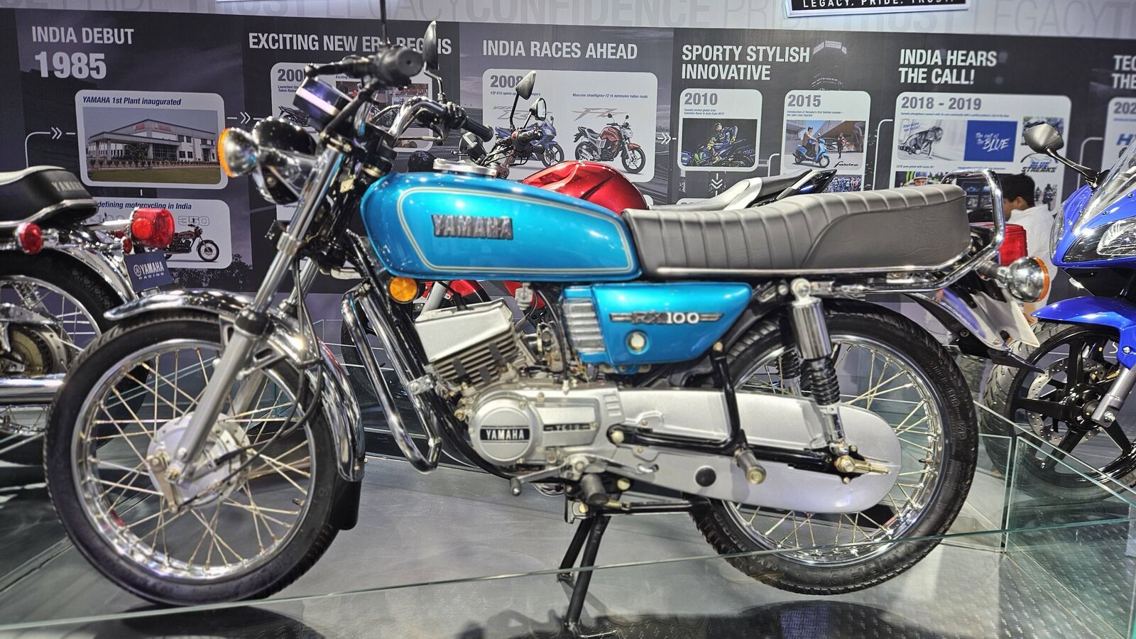 Yamaha RX 100 showcased at Auto Expo