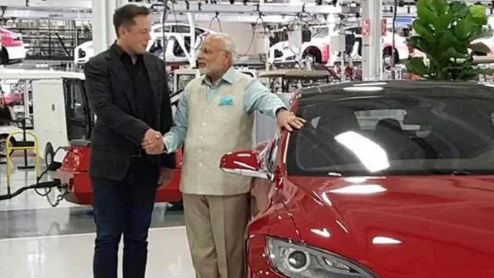 Tesla Elon Musk Narendra Modi