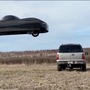 Screengrab from a video shared by US-based Alef Aeronautics shows its Model Zero lifting off the street like a helicopter and flying over a second parked car before touching down on the other side. (Courtesy: X/@byalexai)