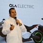 Bhavish Aggarwal, Founder and CEO at Ola Electric, seen during a press conference. The EV maker is reportedly laying off thousands of employees amid slowdown in sales. (REUTERS)
