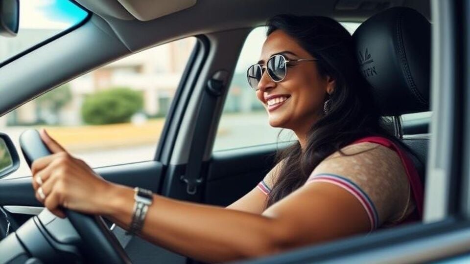 girl Woman driving car 