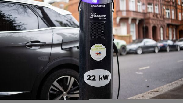 An electric vehicle charging.