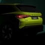 The Skoda Elroq has been teased in the same Green shade as the one used for the Octavia RS at the Bharat Mobility Expo 2025.