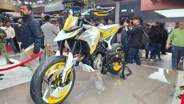 The TVS RTSx concept features the company's newly developed RT-XD4 engine which was first showcased at the TVS Motosoul 2024 TVS RTSx
