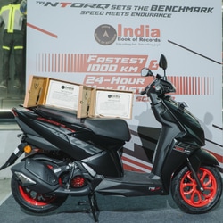 The TVS NTorq 125 has set two endurance records in the India Book of Records.