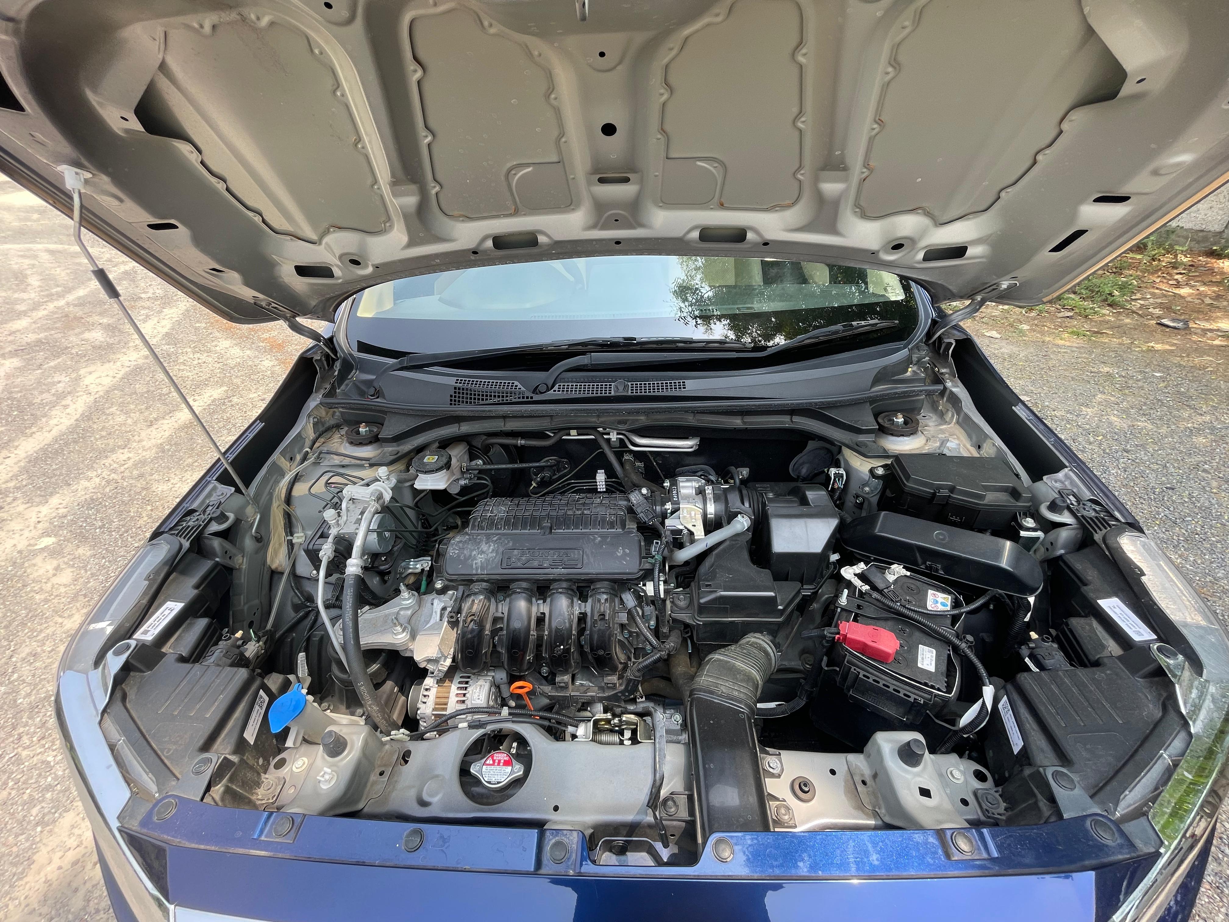 The 2024 Honda Amaze continues to get powered by the 1.2L petrol engine paired with either a 5 speed maual transmission or a CVT 2024 Honda Amaze