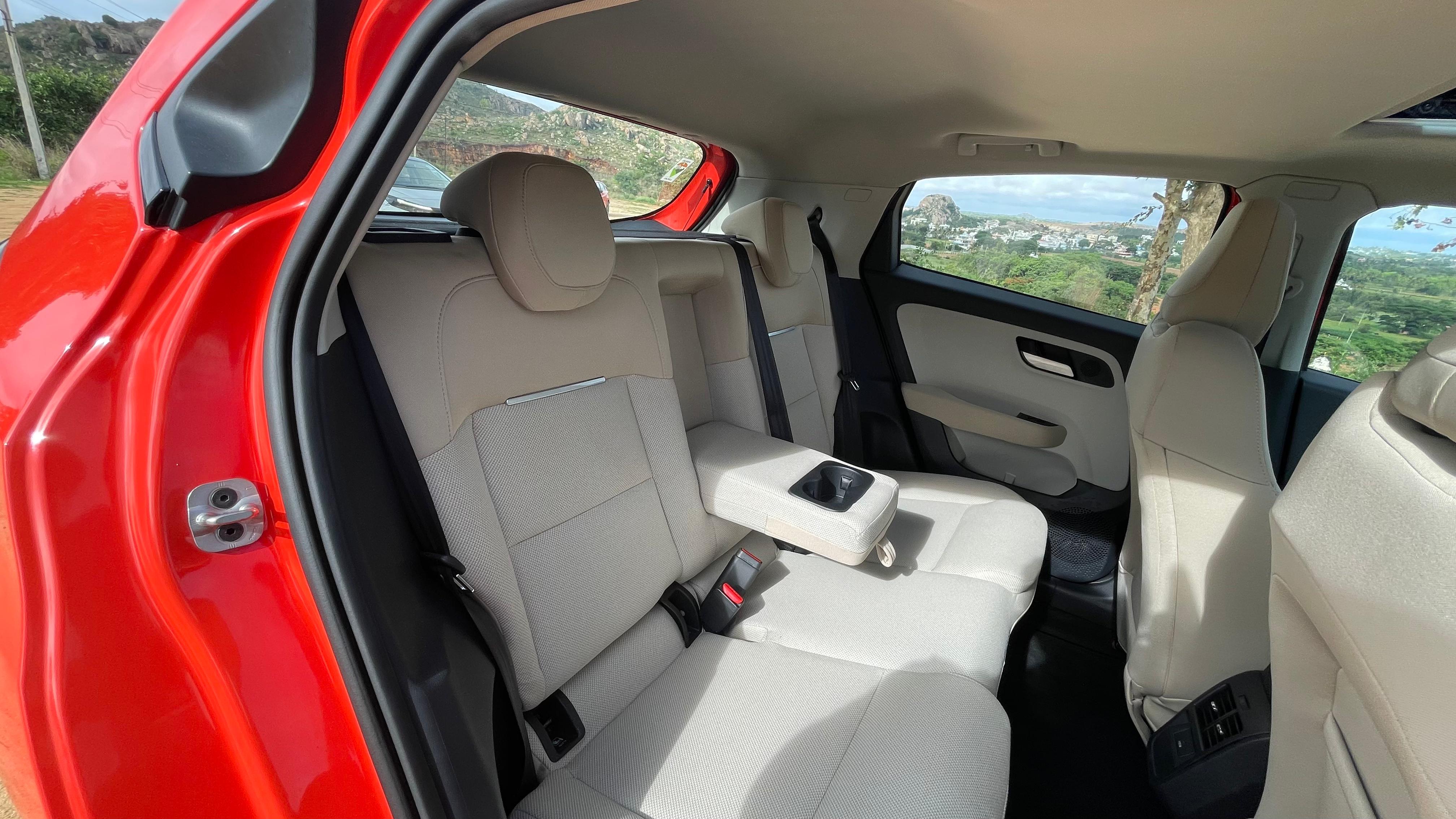 For the rear compartment, the 2025 Tata Altroz gets some handy touces like a rear AC vent and a 65W USB-C fast charging port 2025 Tata Altroz