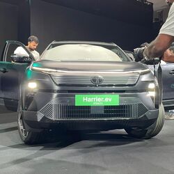 At the front of the Harrier EV SUV, the first thing you notice is the closed off grille along with the newly styled bumper that houses the radar sensor for ADAS. The car can even move forward out of a parking spot without a driver in its 'Summon mode'.