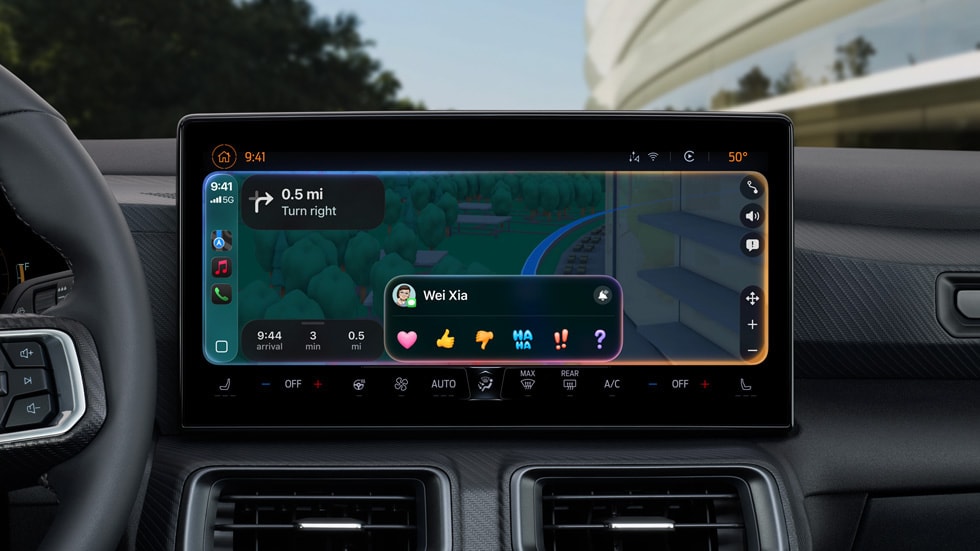 The icons will have a different look in light and dark mode, and a more compact design for notifications to ensure fewer distractions when using navigation Apple CarPlay iOS 26