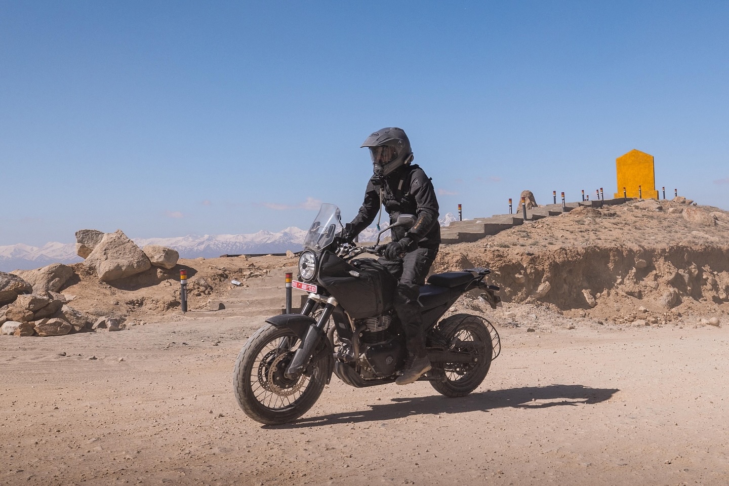 The Royal Enfield Himalayan 750 will ride on a 19-inch front and 17-inch rear setup with tubeless spoked wheels Royal Enfield Himalayan 750 Teaser