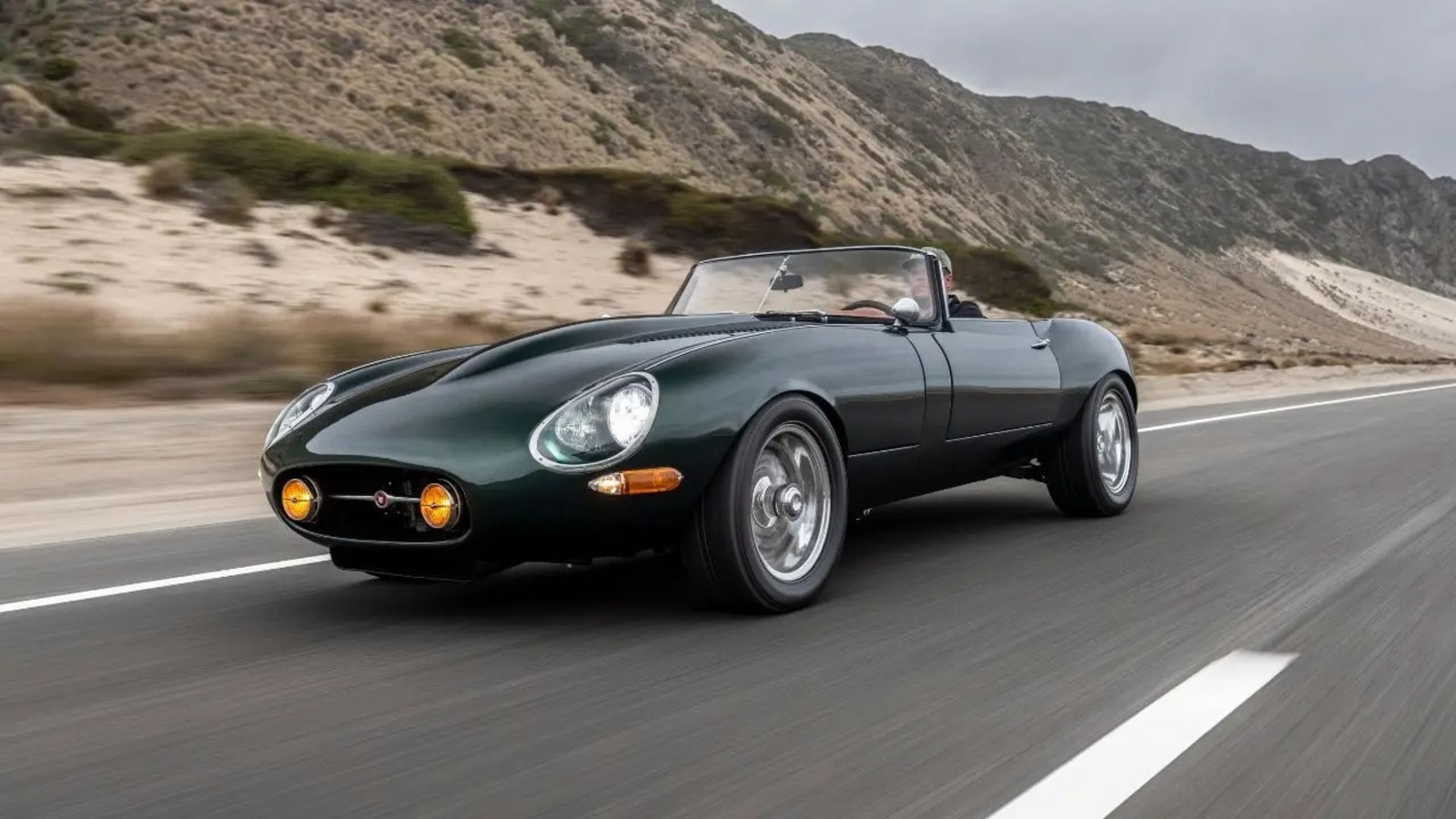 Classic Jaguar E-Type reimagined with V12 engine and subtle modern features