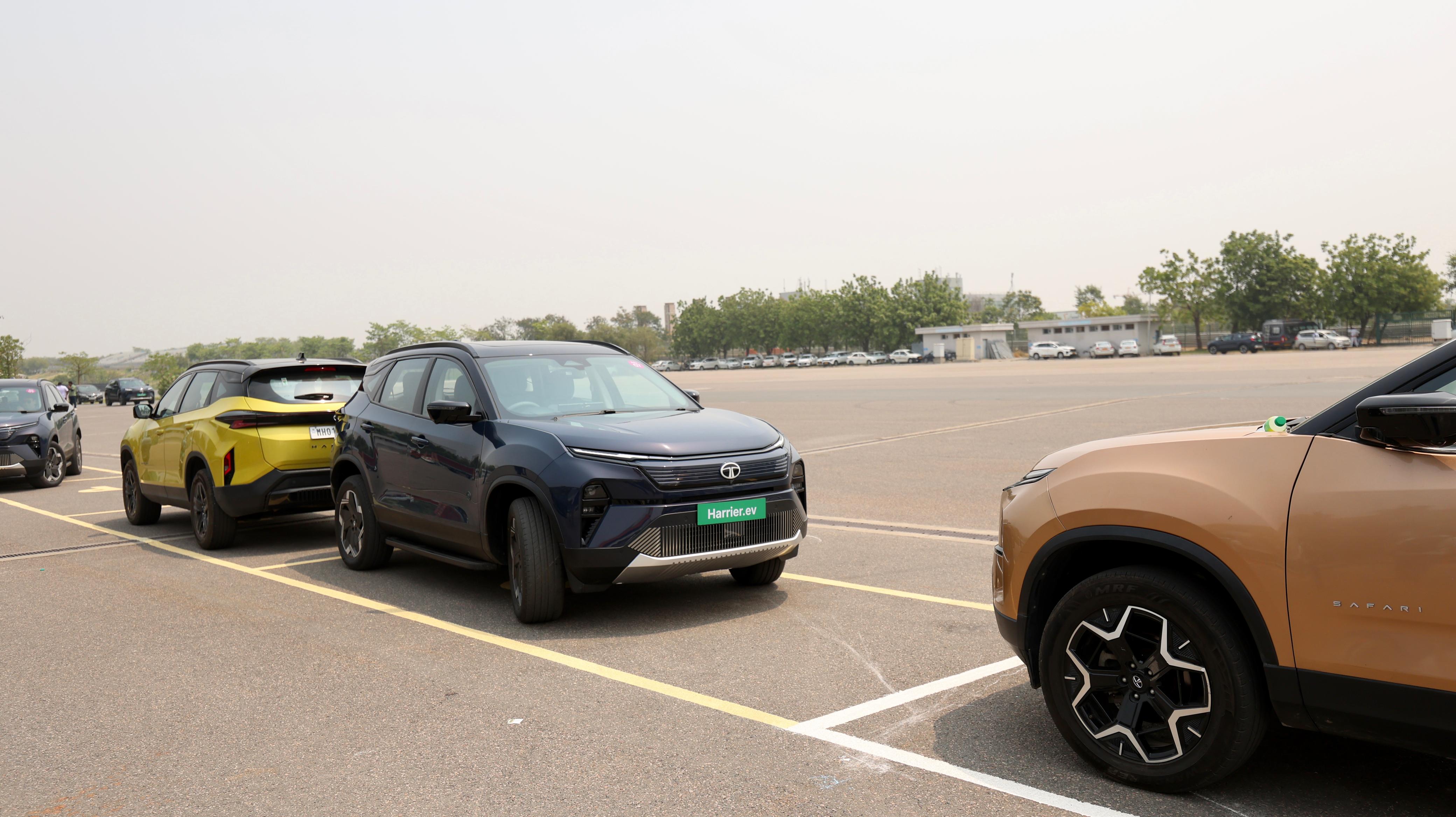 The Tata Harrier EV gets several convinience features such as the Summon Mode which allows the car to park in a pararell parking without driver inputs (Mohd Nasir for HT Auto) Tata Harrier EV