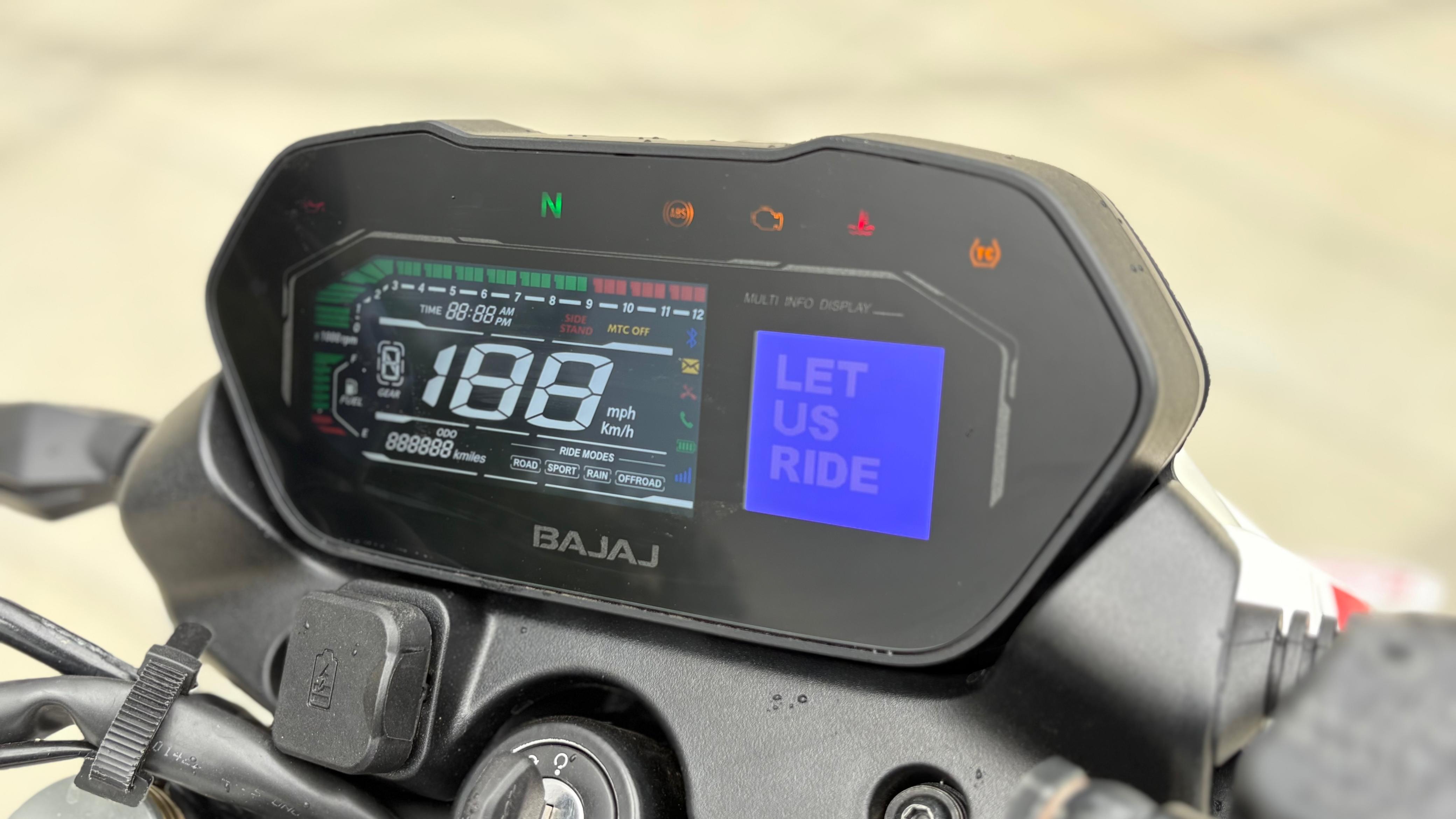 The design remains the same, and so does the digital console, but Bajaj says the UI has been simplified over the older model 2025 Bajaj Pulsar NS400Z Review