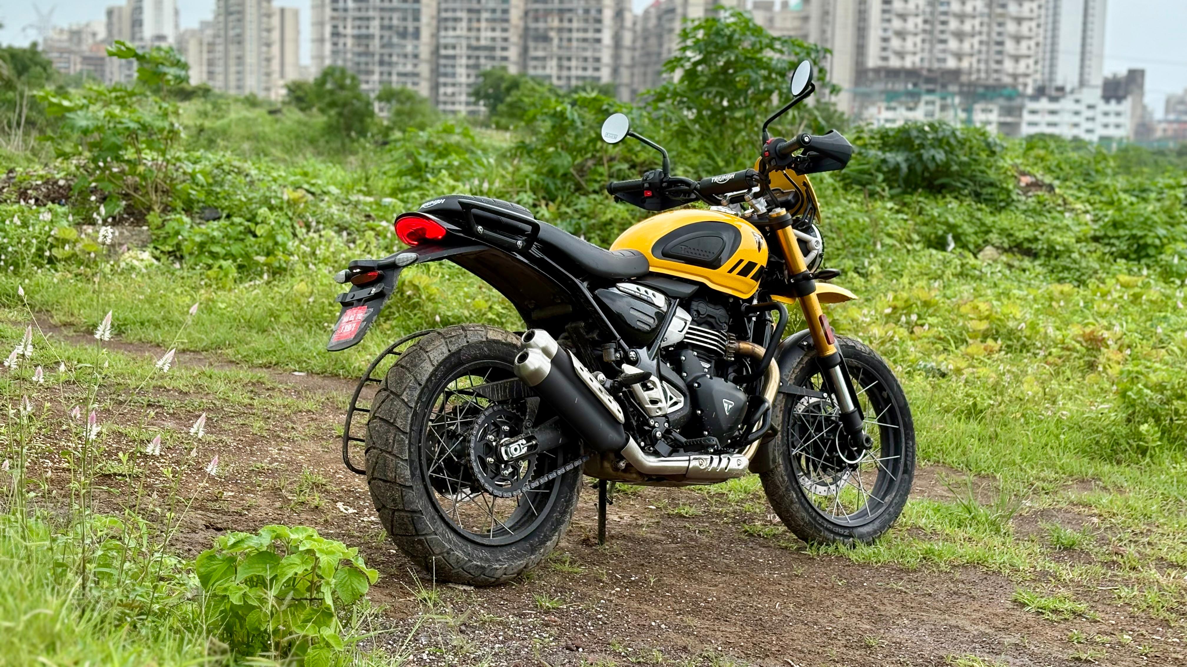 The 2025 Triumph Scrambler 400 XC commands a ₹27,000 premium over the Scrambler 400 X, which feels justified given the tubeless spoke wheels and other enhancements 2025 Triumph Scrambler 400 XC Review