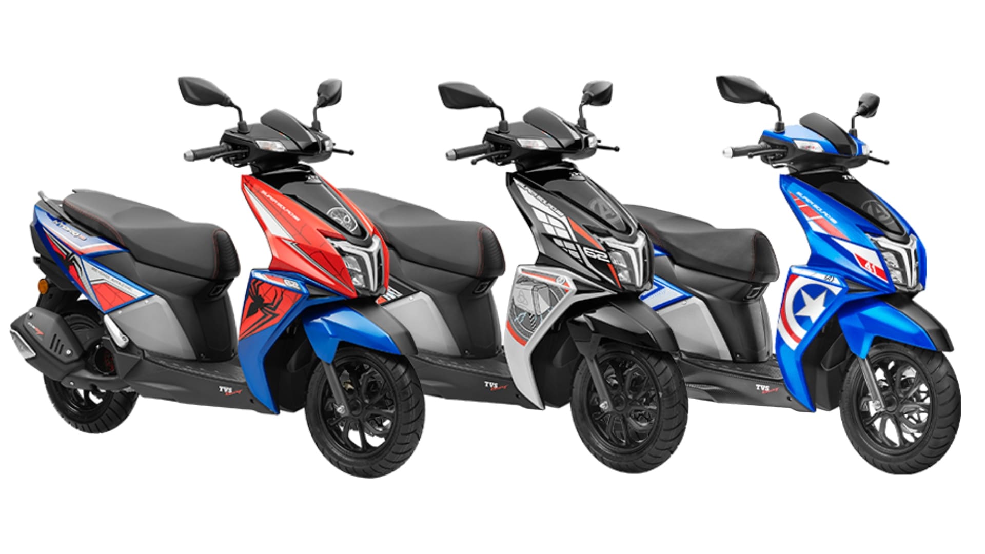 The current TVS NTorq Super Squad Edition gets Spider-Man, Thor, and Captain America themed livery 2024 TVS NTorq Super Squad