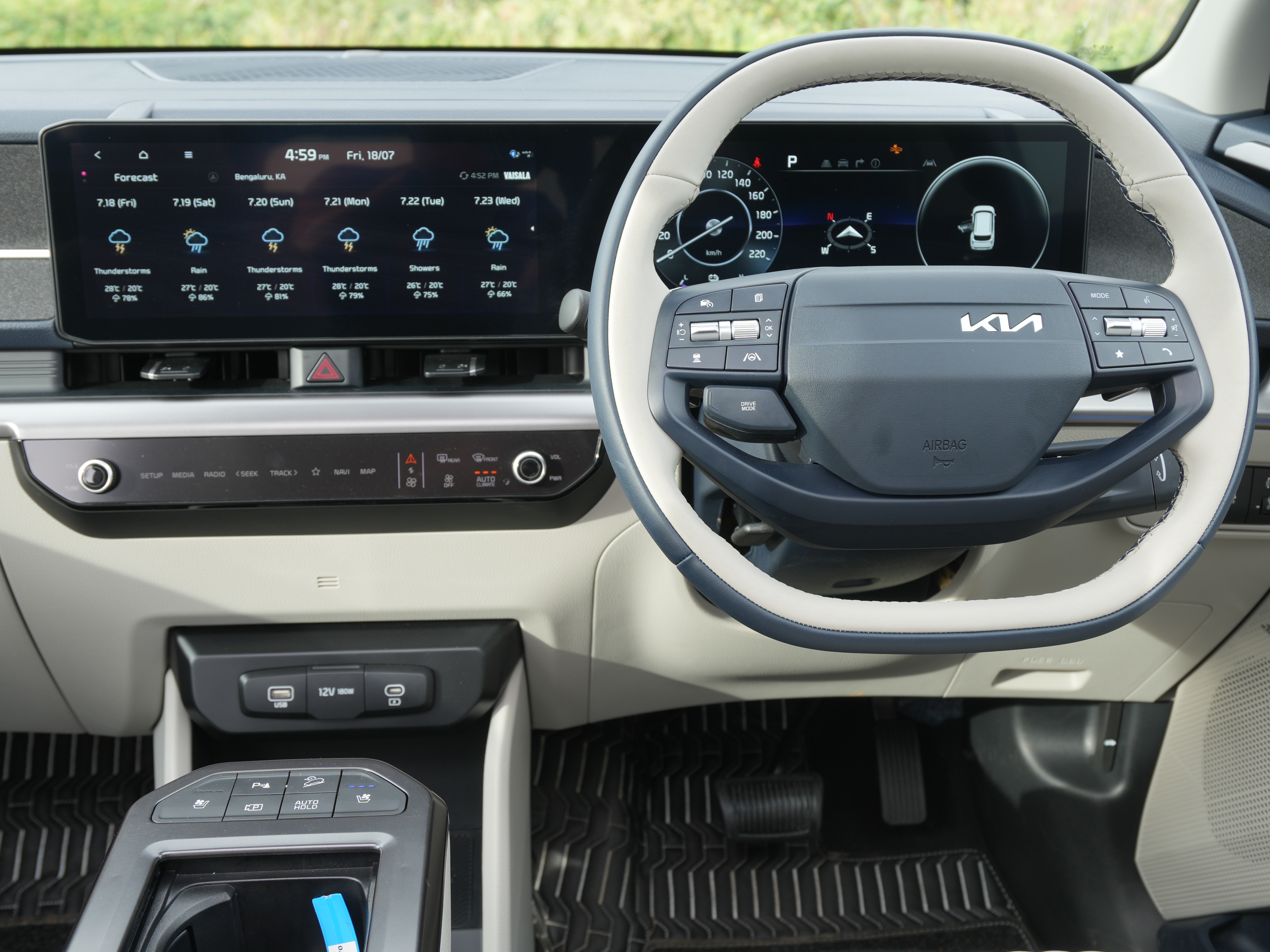 Complementing the driver’s display is also a 12.15-inch infotainment screen, and both are seamlessly integrated into a single, sleek panel