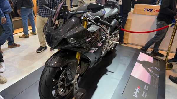 The Norton V4SV was showcased at the TVS pavilion earlier this year during the Bharat Mobility Global Expo 2025 Norton V4SV Bharat Mobility 2025