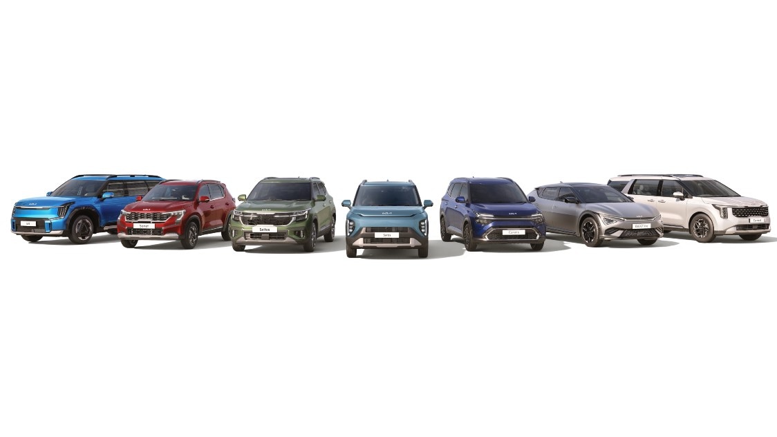 The 2025 Kia range comprises locally made models like the Carens Clavis - ICE and EV, Sonet, Seltos, and Syros, along with the EV6, Carnival, and EV9 Kia 2025 range