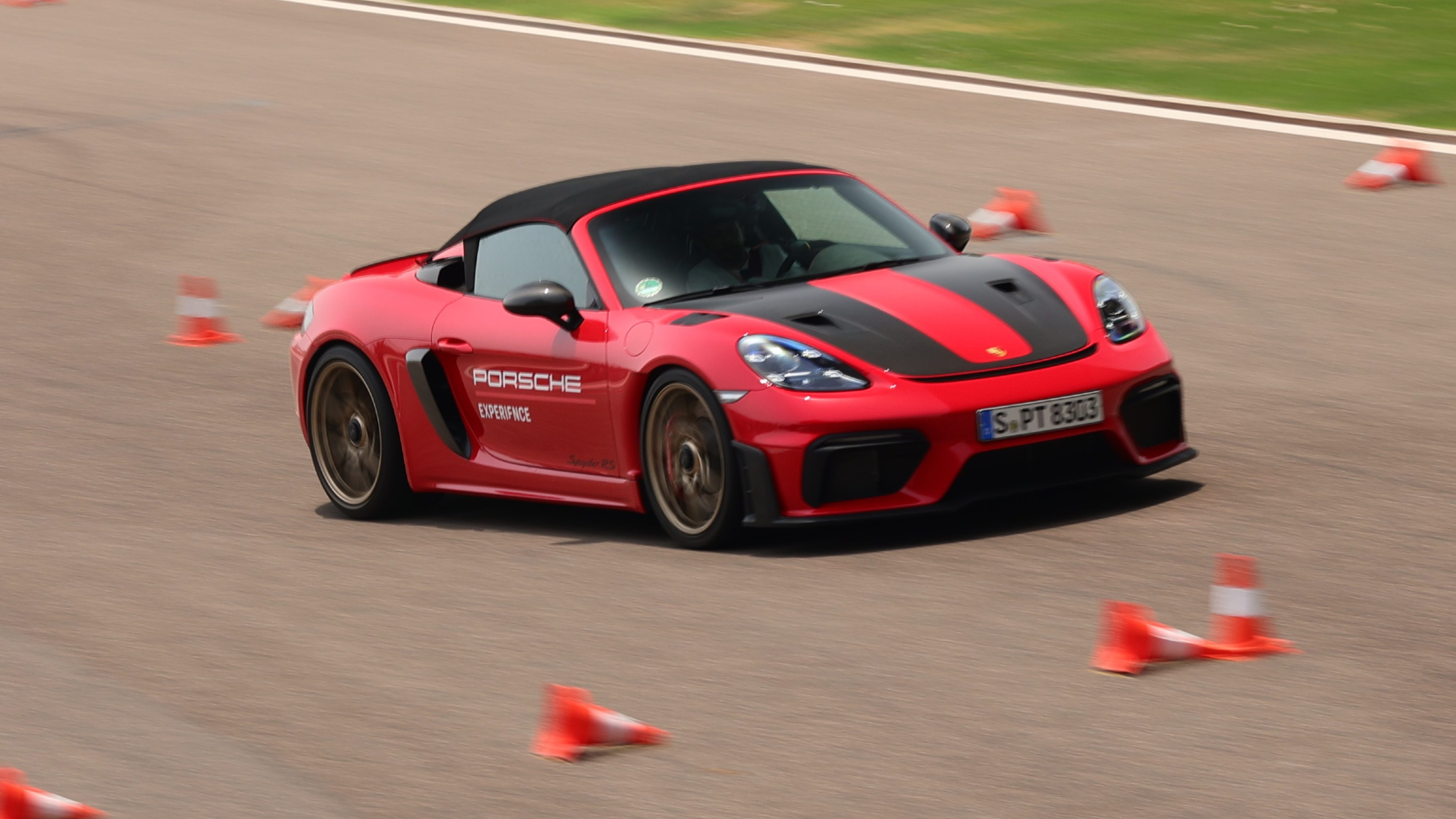 Quick, agile, and fast, the Porsche 718 Spyder RS was all fun around the slalom course Porsche 718 Spyder RS Porsche World Road Show