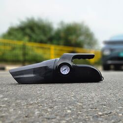 The Uno Minda car vacuum cleaner cum tyre inflator offers convenience with its compact design and dual functionality