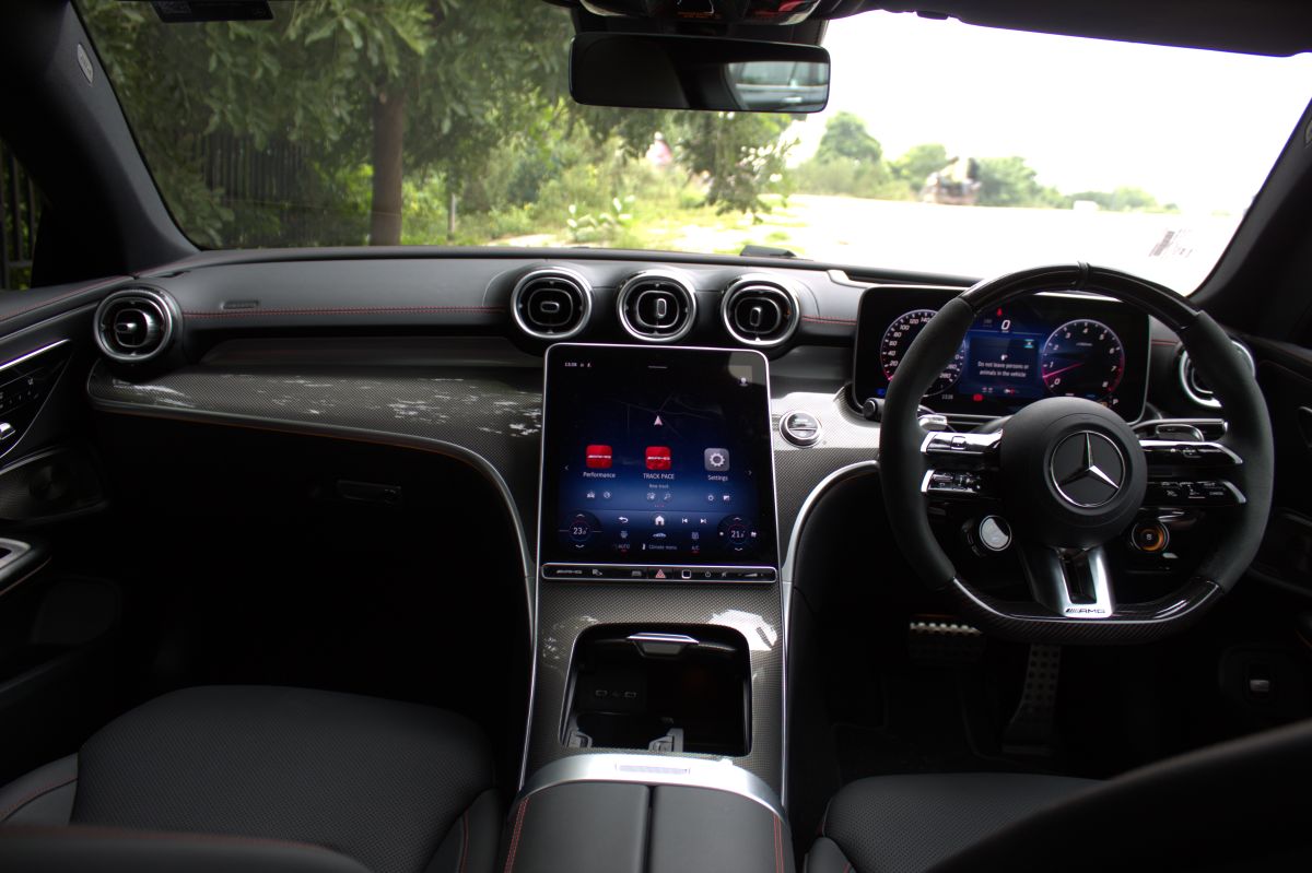 Build quality is impeccable, with soft-touch surfaces, carbon-fibre accents on the dashboard and doors.