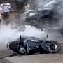 Smoke emanating from a Bajaj Chetak electric scooter has again brought back concerns of EV fire to the fore. (Image: X/The MotorOLA Man)