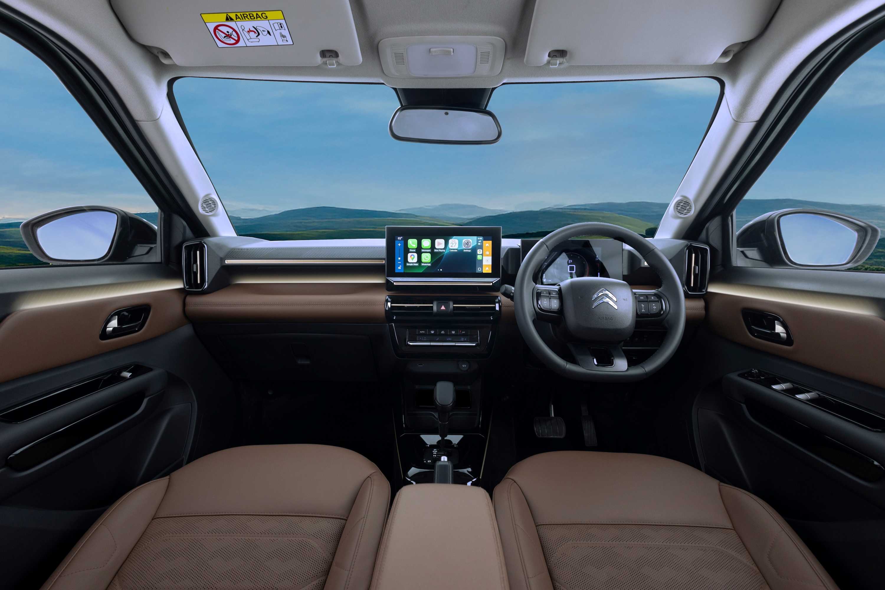 The 2025 Citroen Aircross X gets a new dashboard layout with soft-touch materials, leatherette upholstery, and a bigger touchscreen infotainment unit 2025 Citroen Aircross X