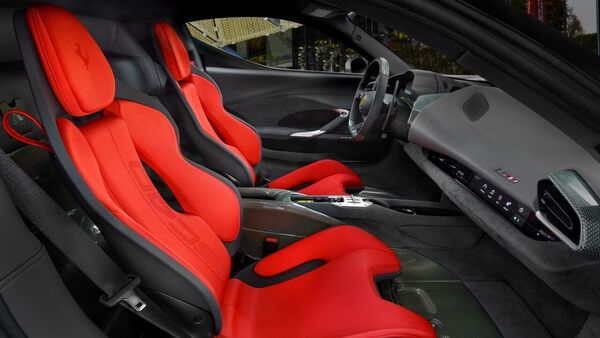 The interior of the Ferrari SC40 is extensively treated with carbon-Kevlar Ferrari SC40