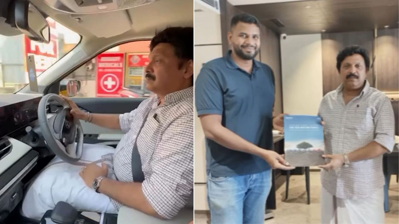 केरल के परिवहन मंत्री केबी गणेश टाटा सिएरा को घुमाते हैं