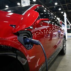 Electric vehicles on display in Germany, as the government prepares a new €3 billion subsidy programme to support EV adoption and the auto industry.