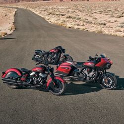 The 125th Anniversary lineup from Indian Motorcycle includes the Chief Vintage, Scout Bobber and Challenger in exclusive red anniversary paint.
